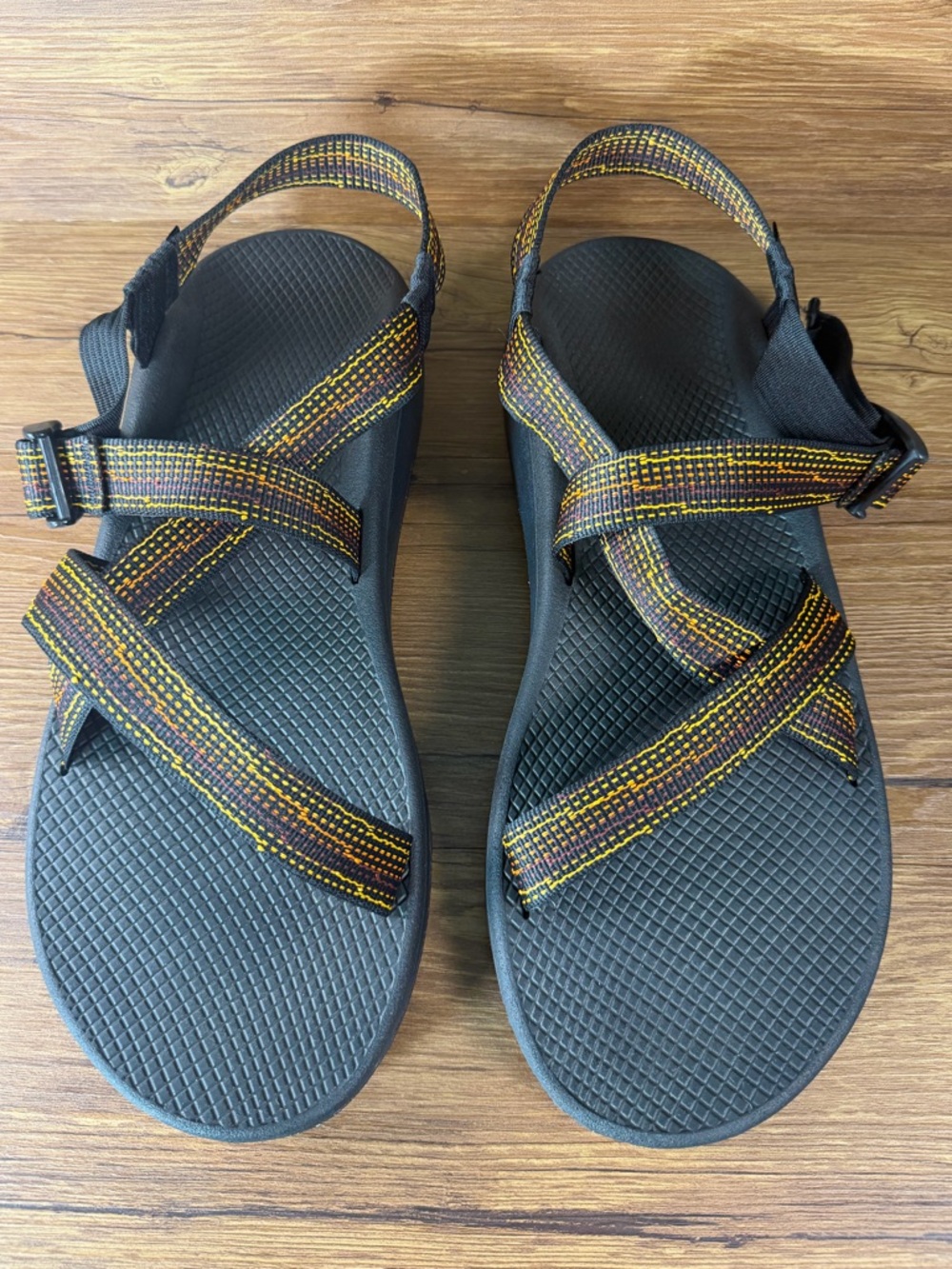 Chaco Z1 Classic Mens Sport Sandals Size 14 Black Orange Shoes Hiking Outdoor